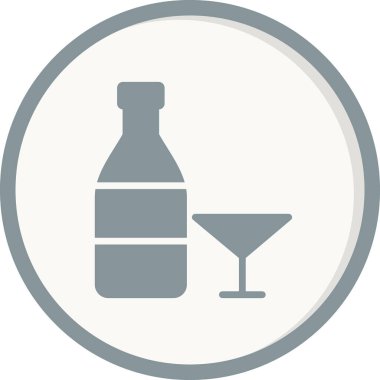 Votka basit simgesi, vektör illüstrasyonu