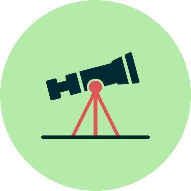 Teleskop simgesi. Moda tarzında ince çizgi illüstrasyonu.