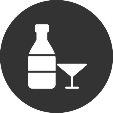 Votka basit simgesi, vektör illüstrasyonu