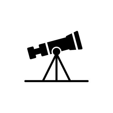 Teleskop simgesi. Moda tarzında ince çizgi illüstrasyonu.