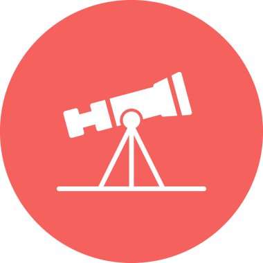 Teleskop simgesi. Moda tarzında ince çizgi illüstrasyonu.