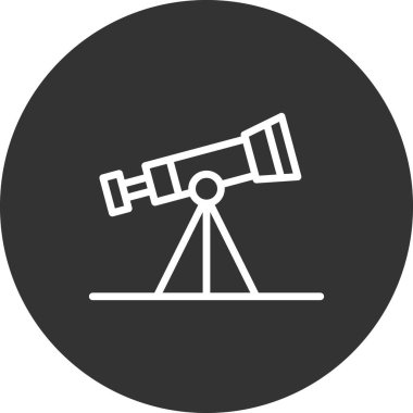 Teleskop simgesi. Moda tarzında ince çizgi illüstrasyonu.