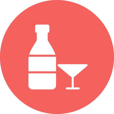 Votka basit simgesi, vektör illüstrasyonu