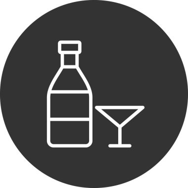 Votka basit simgesi, vektör illüstrasyonu