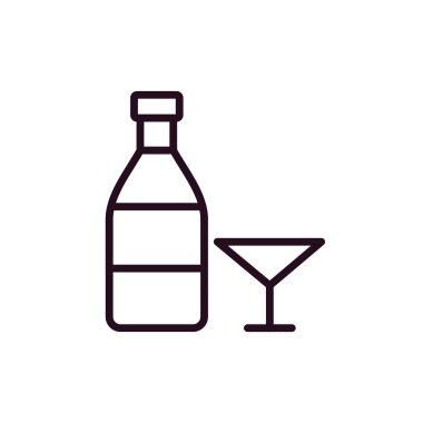 Votka basit simgesi, vektör illüstrasyonu