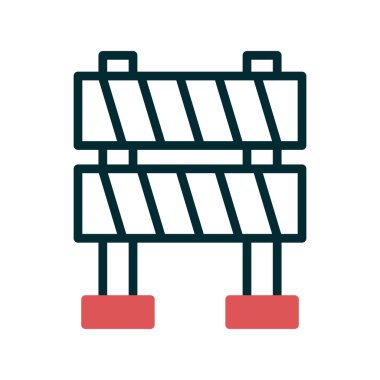 yol bariyeri simgesi, vektör illüstrasyonu