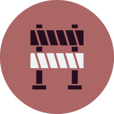 yol bariyeri simgesi, vektör illüstrasyonu