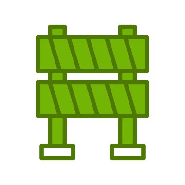 yol bariyeri simgesi, vektör illüstrasyonu