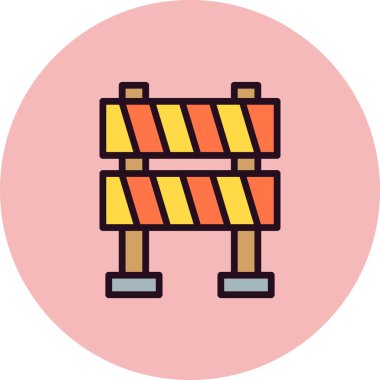 yol bariyeri simgesi, vektör illüstrasyonu