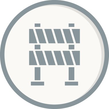 yol bariyeri simgesi, vektör illüstrasyonu