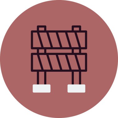 yol bariyeri simgesi, vektör illüstrasyonu