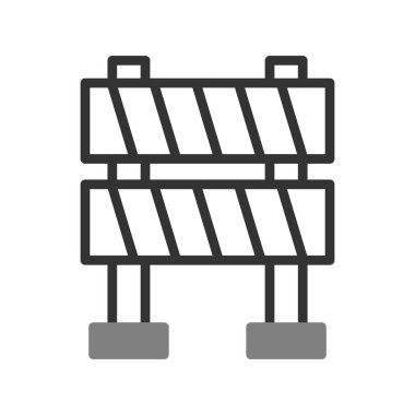 yol bariyeri simgesi, vektör illüstrasyonu