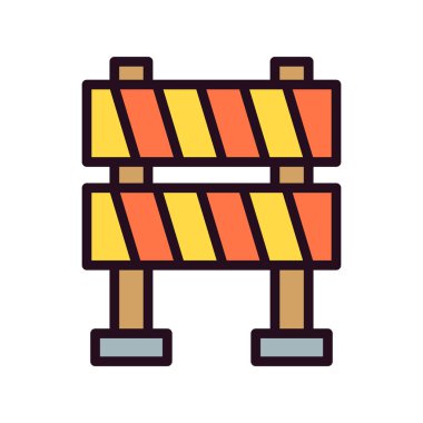 yol bariyeri simgesi, vektör illüstrasyonu