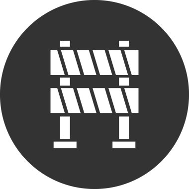 yol bariyeri simgesi, vektör illüstrasyonu