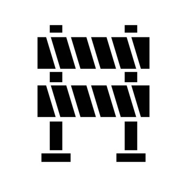 yol bariyeri simgesi, vektör illüstrasyonu