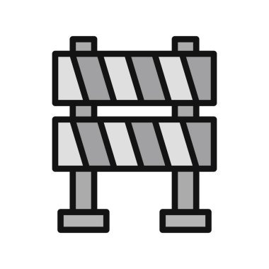 yol bariyeri simgesi, vektör illüstrasyonu
