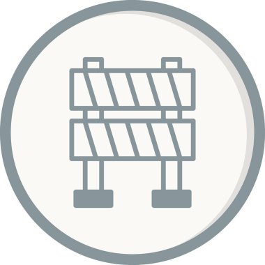 yol bariyeri simgesi, vektör illüstrasyonu