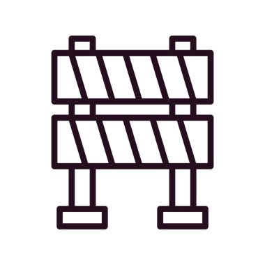 yol bariyeri simgesi, vektör illüstrasyonu