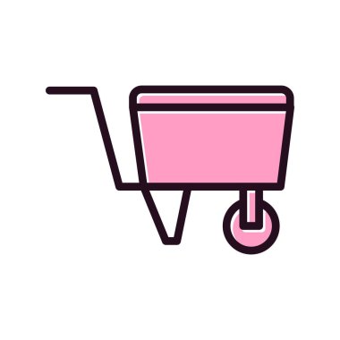 El arabası simgesi, vektör illüstrasyonu