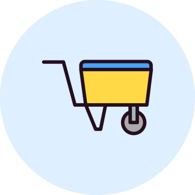 El arabası simgesi, vektör illüstrasyonu