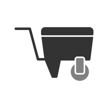 El arabası simgesi, vektör illüstrasyonu