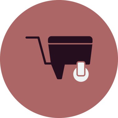 El arabası simgesi, vektör illüstrasyonu