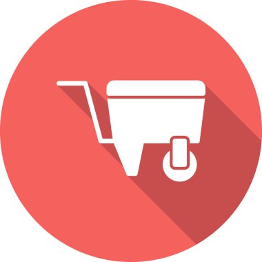 El arabası simgesi, vektör illüstrasyonu