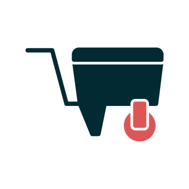 El arabası simgesi, vektör illüstrasyonu