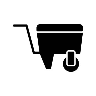 El arabası simgesi, vektör illüstrasyonu