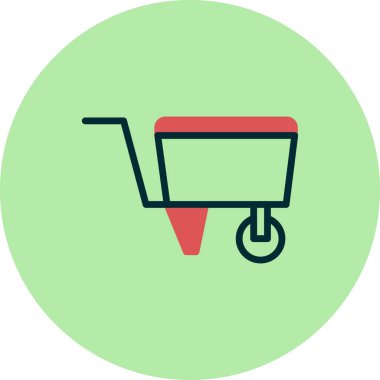 El arabası simgesi, vektör illüstrasyonu