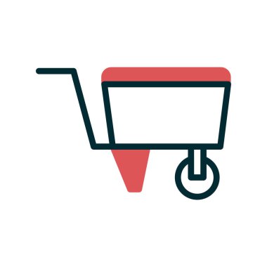 El arabası simgesi, vektör illüstrasyonu