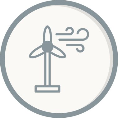 Rüzgar Enerjisi vektör çizgisi simgesi