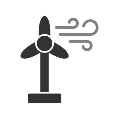 Rüzgar Enerjisi vektör çizgisi simgesi