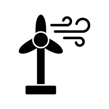 Rüzgar Enerjisi vektör çizgisi simgesi