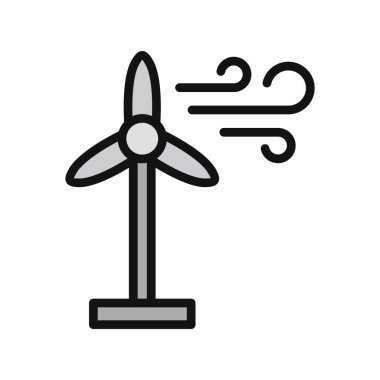 Rüzgar Enerjisi vektör çizgisi simgesi
