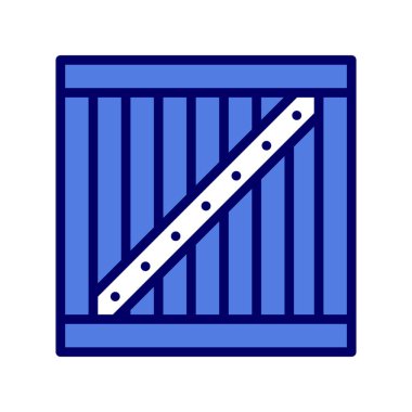 Tahta kutu simgesi, vektör illüstrasyonu