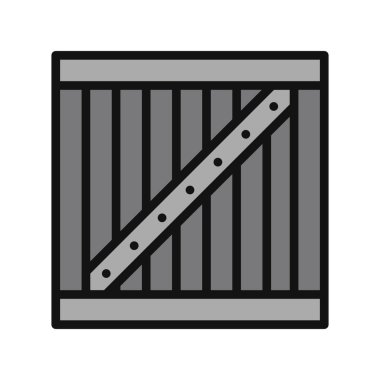 Tahta kutu simgesi, vektör illüstrasyonu