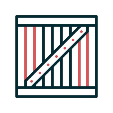 Tahta kutu simgesi, vektör illüstrasyonu