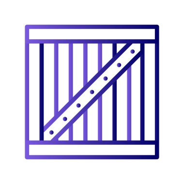 Tahta kutu simgesi, vektör illüstrasyonu