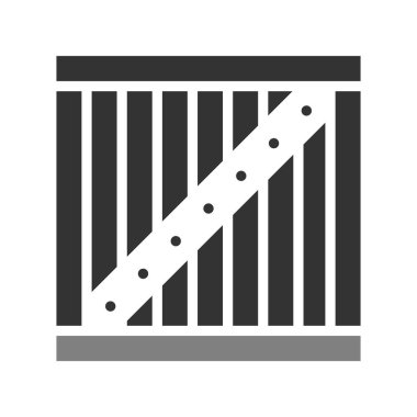 Tahta kutu simgesi, vektör illüstrasyonu