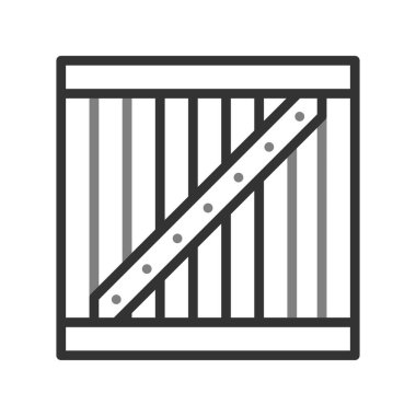 Tahta kutu simgesi, vektör illüstrasyonu