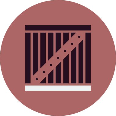 Tahta kutu simgesi, vektör illüstrasyonu