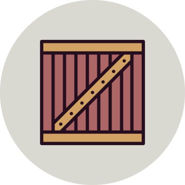 Tahta kutu simgesi, vektör illüstrasyonu