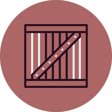 Tahta kutu simgesi, vektör illüstrasyonu