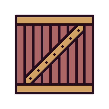 Tahta kutu simgesi, vektör illüstrasyonu