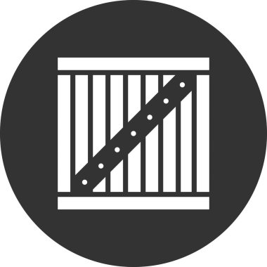 Tahta kutu simgesi, vektör illüstrasyonu