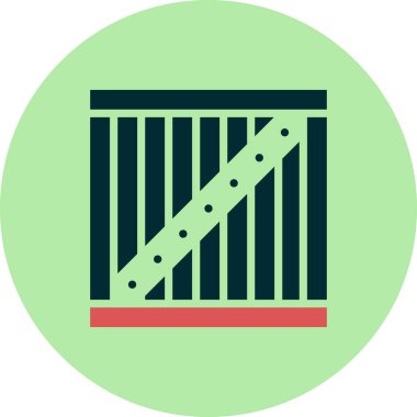 Tahta kutu simgesi, vektör illüstrasyonu