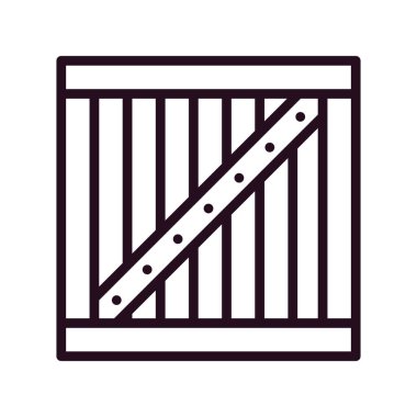 Tahta kutu simgesi, vektör illüstrasyonu