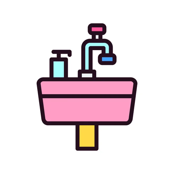 Sink Simple Icon Vector Illustration - Stok Vektor