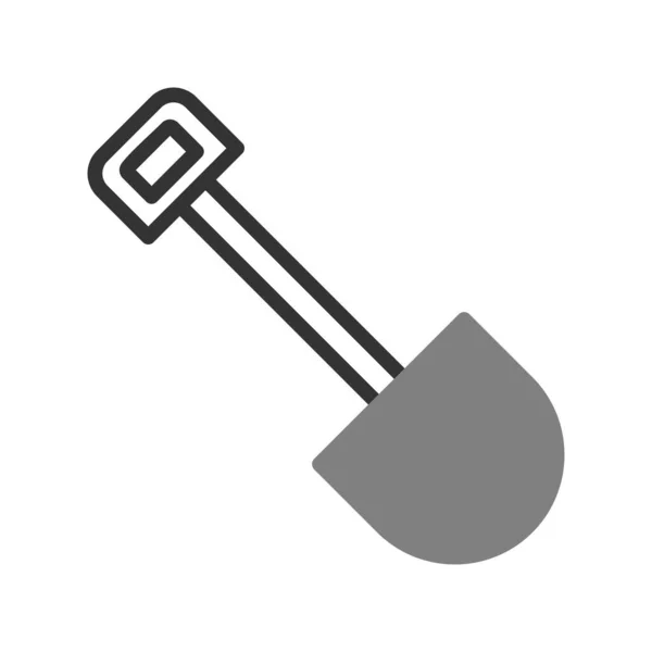 Shovel Vector Thin Line Icon — Stock Vector